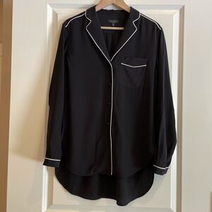 rag & bone Black Blouse with White Trim